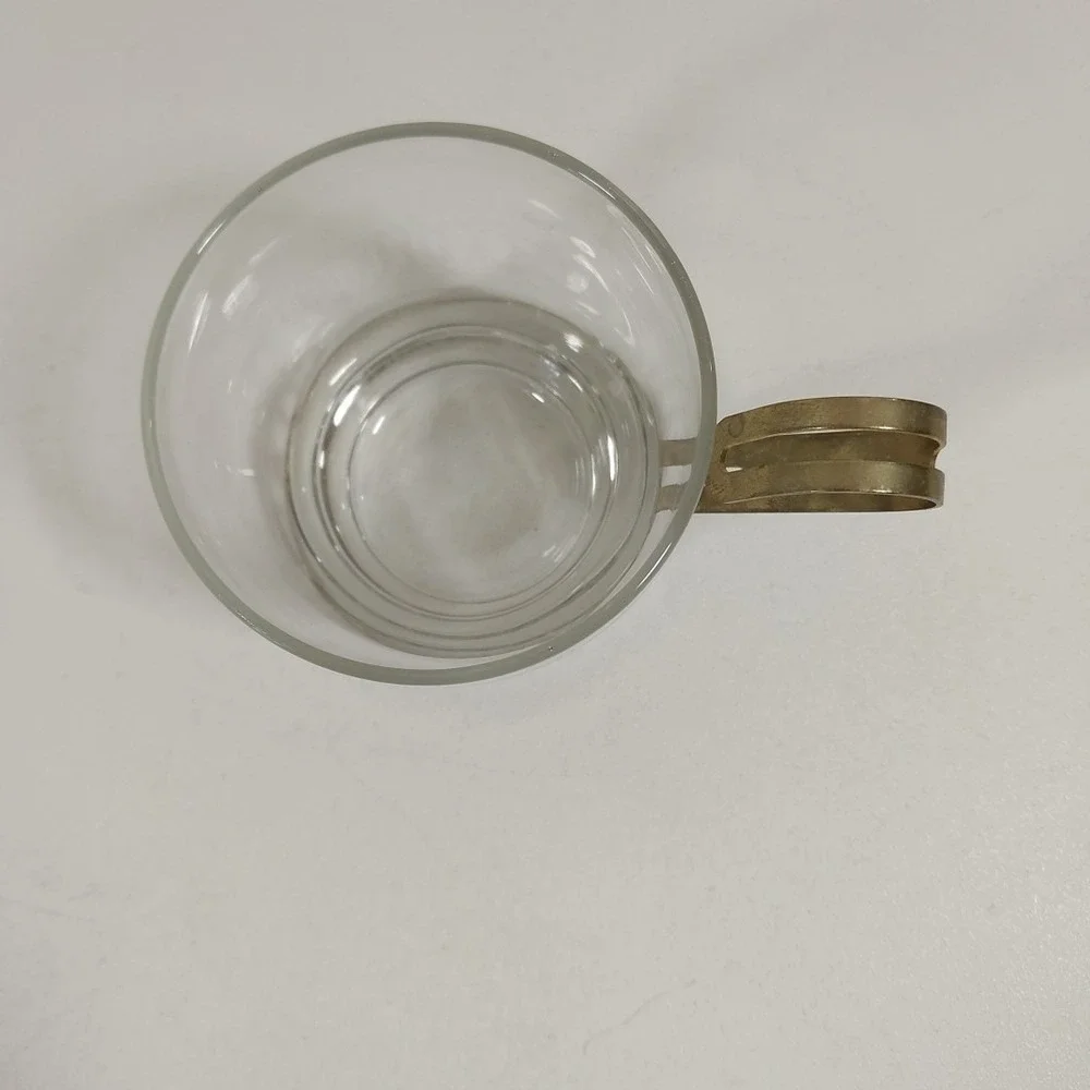 Libbey‎ Amaretto Di Saronno Glasses Metal Frame Vintage Barware